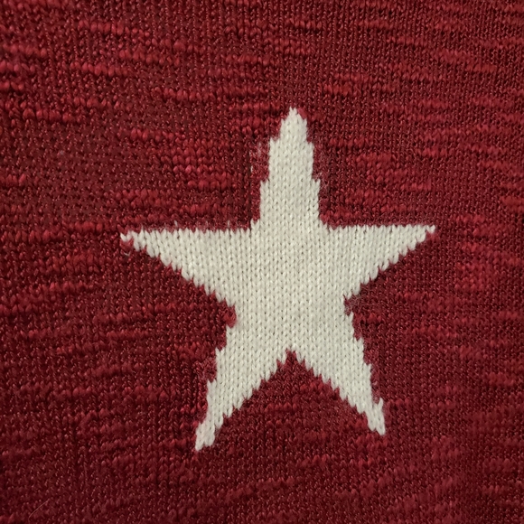 Charming Charlie - Maroon Star Knit Open Front Cardigan - Size M - Picture 4 of 8
